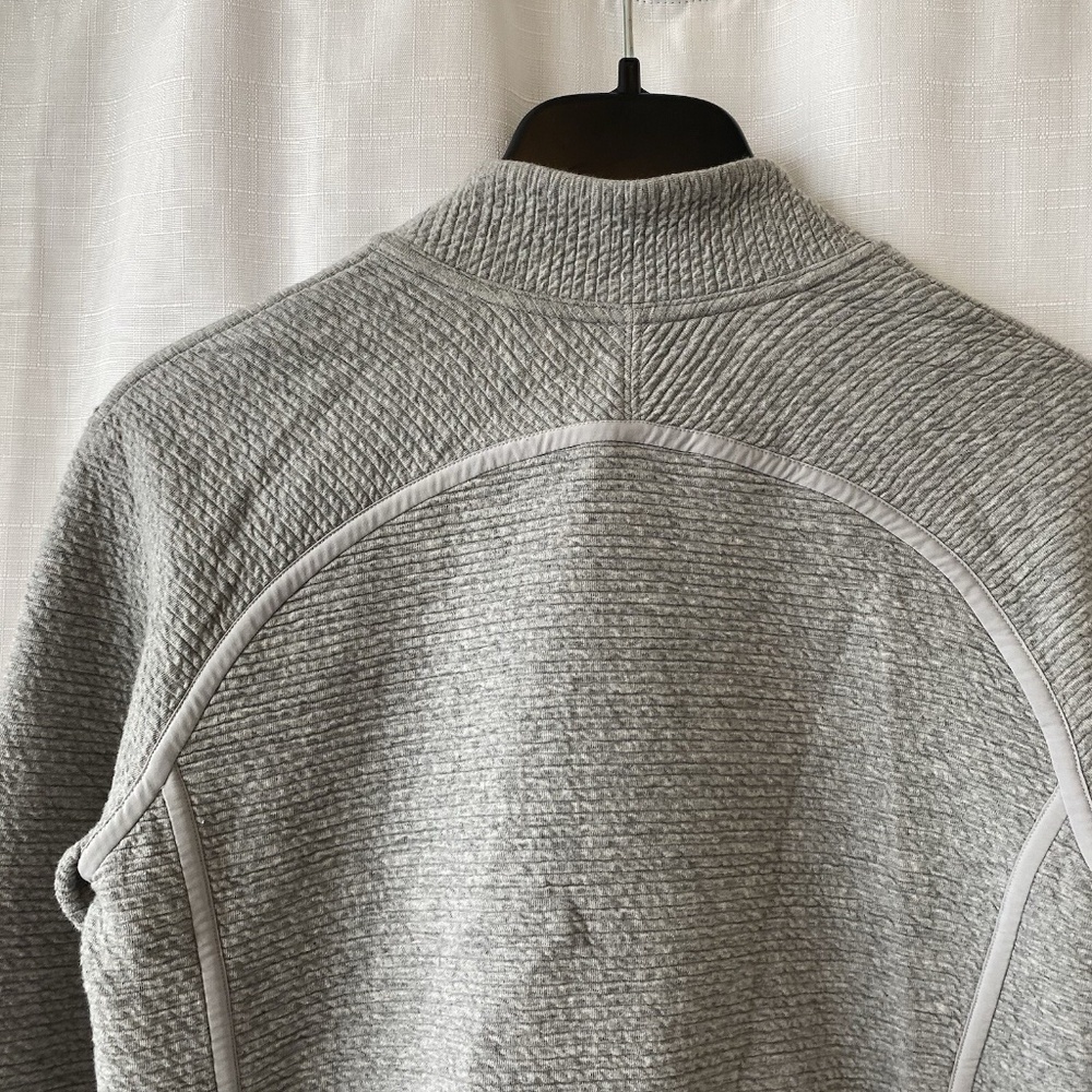 Lululemon On Repeat Bomber coat Heathered Core Lt Grey Textured Full Zip Size 4 - Picture 8 of 12